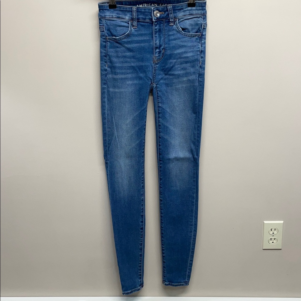 American Eagle Next Level Stretch Hi Rise Jegging Denim Jeans 0 Long